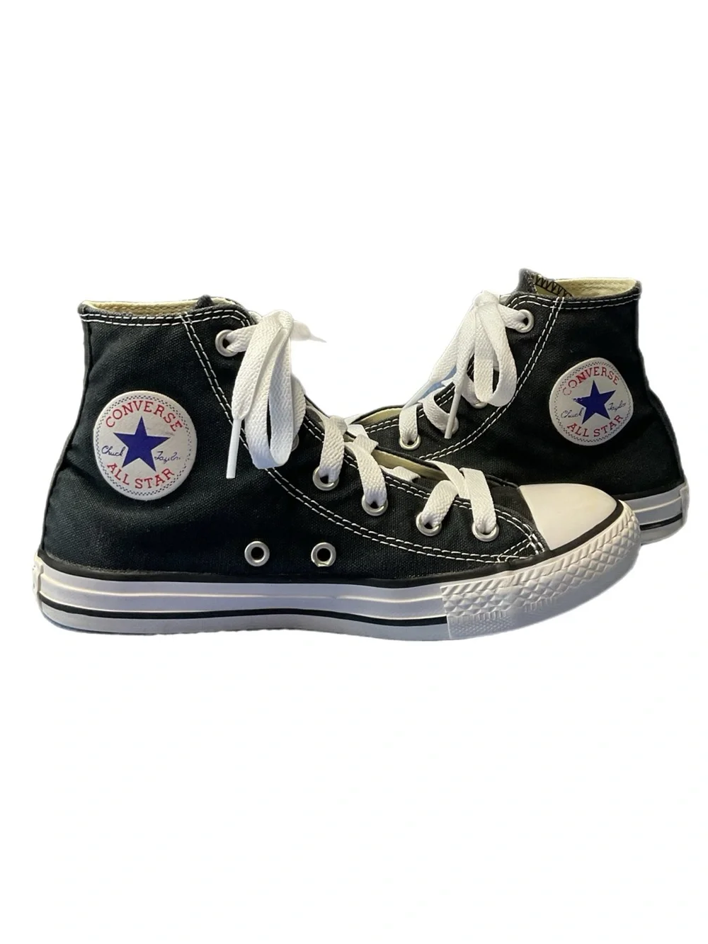Converse Chuck Taylor All Star Youth 2 Black Hi Top Sneaks Slip on Unisex